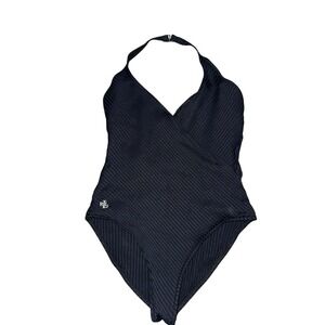 Lauren Ralph Lauren Women's One Piece Swimsuit Size 12 Black Halter